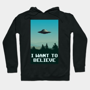 I want to believe art 8 bit Hoodie